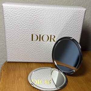 LIMITED EDITION Dior Metal Cannage Compact Mirror Silver Round Mirror